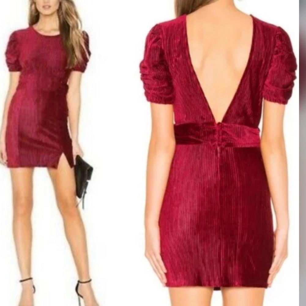 Privacy Please Olivia Mini Dress in Burgundy